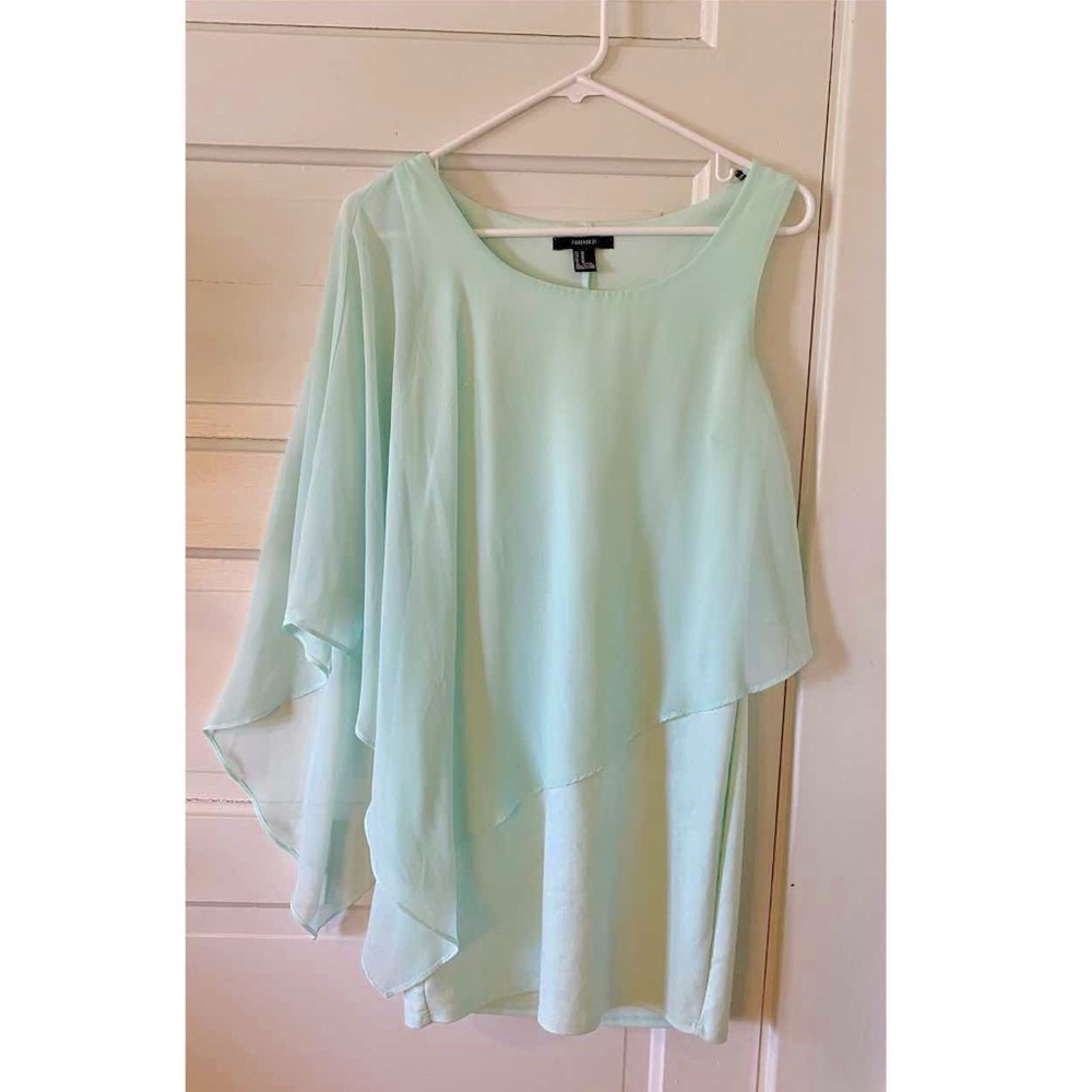 Asymmetrical Turquoise Overlay Cocktail Dress